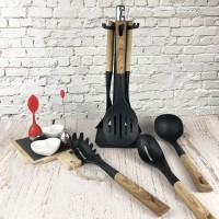 Popular Eco-friendly material 6 Pcs Nylon Kitchen utensils cooking with PP coating handle